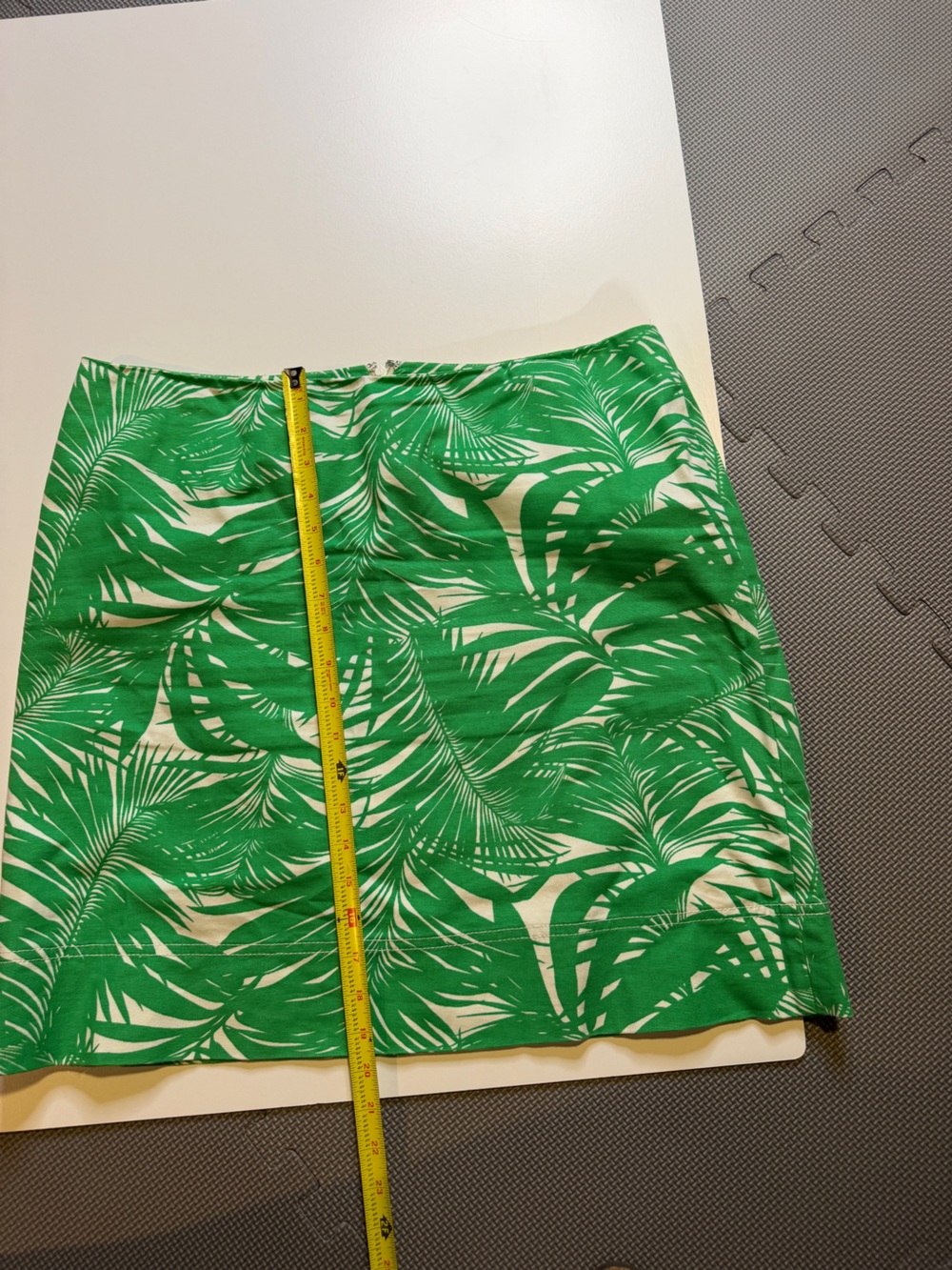 Talbots Green Palm-Print Skirt